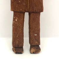 Tall Bearded Man in Coat Old Canadian Folk Art Carving