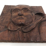 Curious Old Deep Relief Portrait Carving