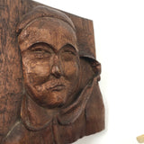 Curious Old Deep Relief Portrait Carving