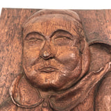 Curious Old Deep Relief Portrait Carving
