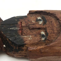 Tall Bearded Man in Coat Old Canadian Folk Art Carving