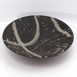 Earthy Japanese Handthrown Stoneware Platter with Painterly Slip Decoration