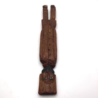 Tall Bearded Man in Coat Old Canadian Folk Art Carving