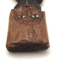 Tall Bearded Man in Coat Old Canadian Folk Art Carving
