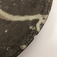 Earthy Japanese Handthrown Stoneware Platter with Painterly Slip Decoration