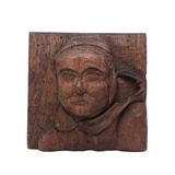 Curious Old Deep Relief Portrait Carving