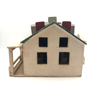 Terrific Old Folk Art Painted Wooden House with Two Porches and Built Out Interior