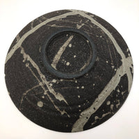 Earthy Japanese Handthrown Stoneware Platter with Painterly Slip Decoration