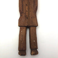 Tall Bearded Man in Coat Old Canadian Folk Art Carving