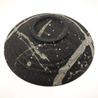 Earthy Japanese Handthrown Stoneware Platter with Painterly Slip Decoration