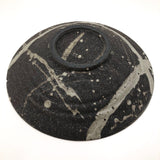 Earthy Japanese Handthrown Stoneware Platter with Painterly Slip Decoration