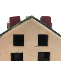 Terrific Old Folk Art Painted Wooden House with Two Porches and Built Out Interior