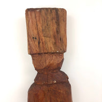 Tall Bearded Man in Coat Old Canadian Folk Art Carving