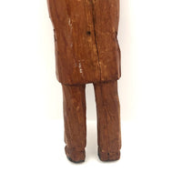 Tall Bearded Man in Coat Old Canadian Folk Art Carving