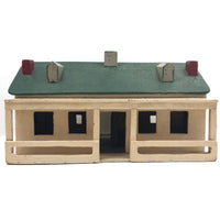 Terrific Old Folk Art Painted Wooden House with Two Porches and Built Out Interior