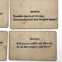 Victorian Papered Box with 19th Century Courting Cards and Authors Game
