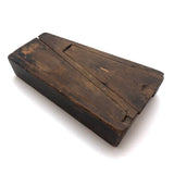Curious Old Hand-carved Angled Two Compartment Slide Lid Box