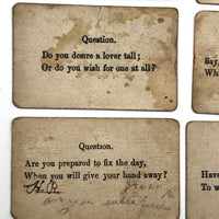 Victorian Papered Box with 19th Century Courting Cards and Authors Game