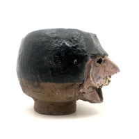 Hand-formed Signed Vintage Pottery Planter with Terrific Sculptural Face