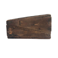Curious Old Hand-carved Angled Two Compartment Slide Lid Box