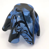 Blue and Black Art Glass Handkerchief Vase