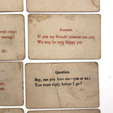 Victorian Papered Box with 19th Century Courting Cards and Authors Game