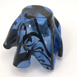 Blue and Black Art Glass Handkerchief Vase