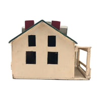 Terrific Old Folk Art Painted Wooden House with Two Porches and Built Out Interior