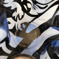 Blue and Black Art Glass Handkerchief Vase