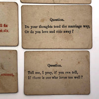 Victorian Papered Box with 19th Century Courting Cards and Authors Game