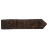 Very Old Heavy Cast Iron PRICE Arrow Sign