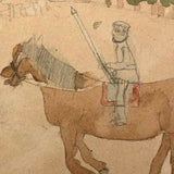 Arthur Tilo Alt Childhood Drawing of Medieval Battle Scene, Germany, WWII era