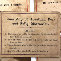 Victorian Papered Box with 19th Century Courting Cards and Authors Game