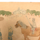 Arthur Tilo Alt Childhood Drawing of Medieval Battle Scene, Germany, WWII era