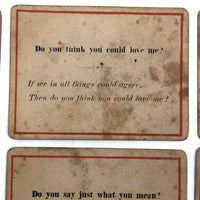 Victorian Papered Box with 19th Century Courting Cards and Authors Game