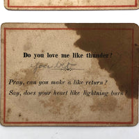Victorian Papered Box with 19th Century Courting Cards and Authors Game