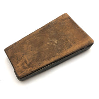 Curious Old Hand-carved Angled Two Compartment Slide Lid Box