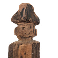 Much Weathered Wooden Man with Hat