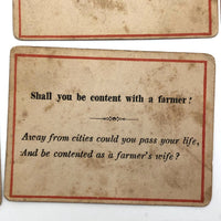 Victorian Papered Box with 19th Century Courting Cards and Authors Game