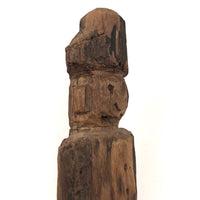 Much Weathered Wooden Man with Hat