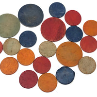 Colorful Scatter of Bone Gaming Chips or Tiddly Winks