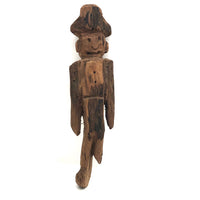 Much Weathered Wooden Man with Hat