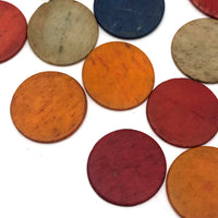 Colorful Scatter of Bone Gaming Chips or Tiddly Winks