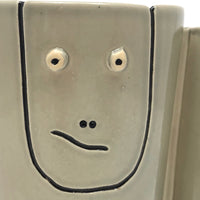 Rare, Curious Jerry Rosse, Greenwich Village, Pottery Mug with Face, c. 1950s