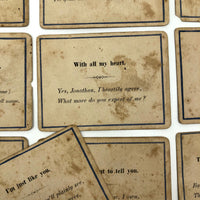Victorian Papered Box with 19th Century Courting Cards and Authors Game