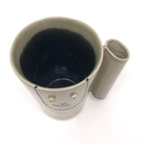 Rare, Curious Jerry Rosse, Greenwich Village, Pottery Mug with Face, c. 1950s