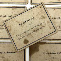 Victorian Papered Box with 19th Century Courting Cards and Authors Game