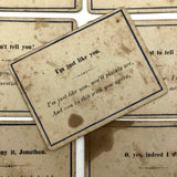 Victorian Papered Box with 19th Century Courting Cards and Authors Game