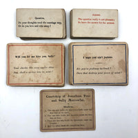 Victorian Papered Box with 19th Century Courting Cards and Authors Game