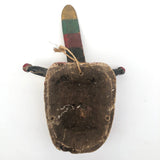 Mid-Century Carved and Painted Mexican Festival Mask with Rattle Headpiece